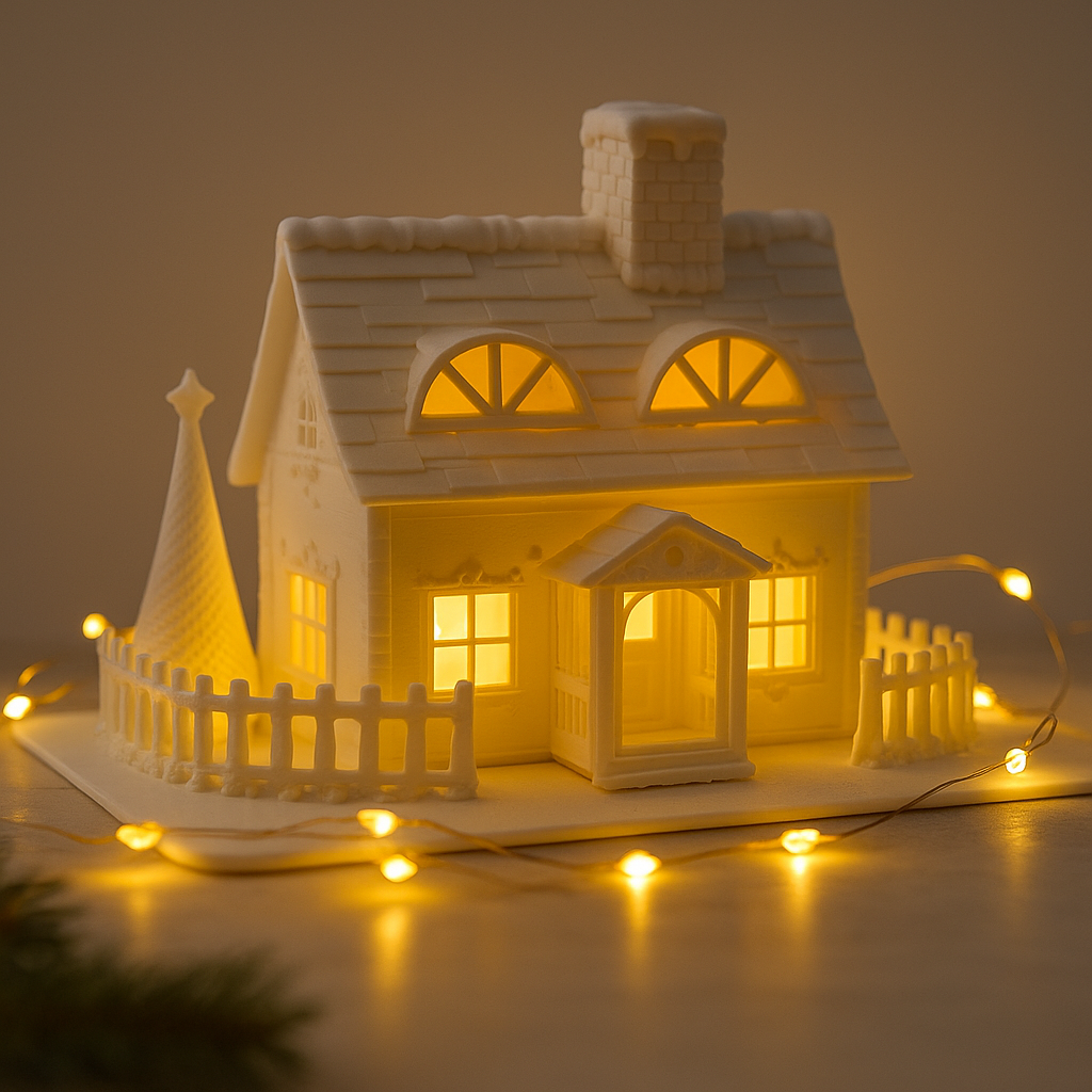 Casetta di Natale con giardino