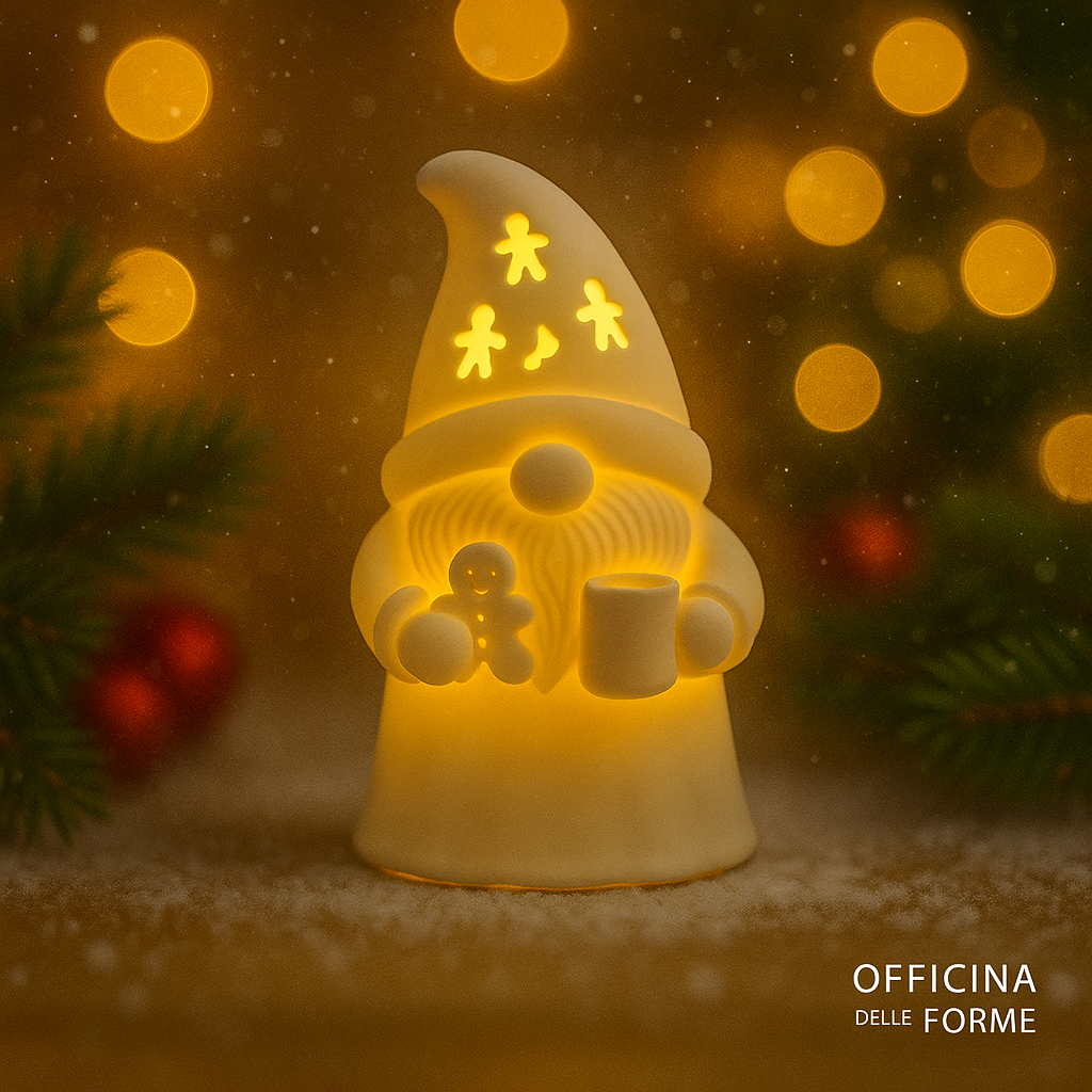 Gnomo Lanterna – Biscotto & Tazza (omini in cappello)